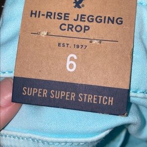 American eagle high rise cropped jeggings, turquoise, size 6 - never worn